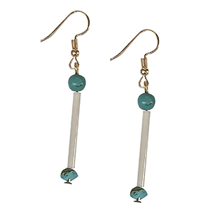 20-1020 LONG WHITE-BLUE STONE EARRINGS χονδρική, Accessories χονδρική