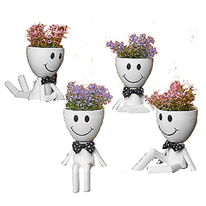 22-2966 HUMAN POT WITH FLOWERS χονδρική, Easter Items χονδρική