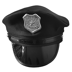 3-1028 LEATHER POLICE HAT χονδρική, Carnival Items χονδρική