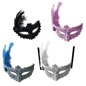 3-115 VENETIAN MASK WITH FEATHERS & BIRDS χονδρική, Carnival Items χονδρική