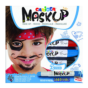 3-2169 FACE PAINTS 3PCS CARIOCA MASKUP (RED-BLUE-BLACK) χονδρική, Carnival Items χονδρική
