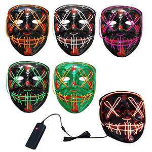 3-2194 MASK WITH STITCHES PLASTIC WITH LIGHT χονδρική, Carnival Items χονδρική