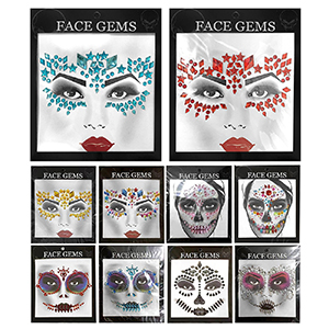 3-2459 FACE GEMS STICKERS χονδρική, Carnival Items χονδρική