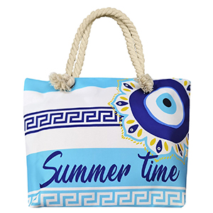 42-2922 LARGE SUMMER EYE BEACH BAG WITH LINES χονδρική, Summer Items χονδρική