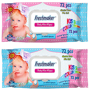 5-116 FRESHMAKER WET BABY WIPES WITH LID PACK=72 PCS χονδρική, Accessories χονδρική