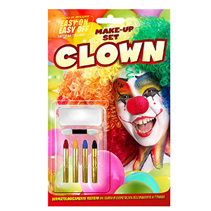 5-145 CLOWN PAINT SET WITH MAKEUP & 4 PENCILS χονδρική, Carnival Items χονδρική