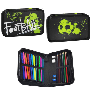 50-3152 FILLED PENCIL CASE FOOTBALL χονδρική, School Items χονδρική