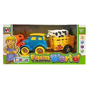 70-2183 FRICTION TRACTOR WITH TRAILER & ANIMALS IN A BOX χονδρική, Toys χονδρική