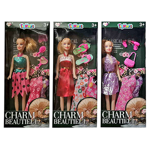 72-2053 CHARM BEAUTIFUL DOLL WITH ACCESSORIES & 2 DRESSES χονδρική, Toys χονδρική
