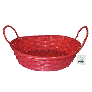 73-1244 RED OVAL BAMBOO BASKET 28x21x8.5cm χονδρική, Easter Items χονδρική