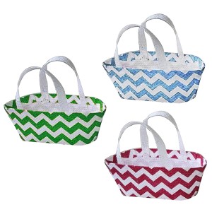 73-1256 OVAL STRIPED KNITTED BASKET χονδρική, Easter Items χονδρική