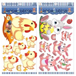 73-1299 3D CHICKEN-BUBBITS STICKERS χονδρική, Easter Items χονδρική