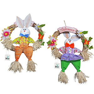 73-1362 WREATH WITH STRAW HARE χονδρική, Easter Items χονδρική