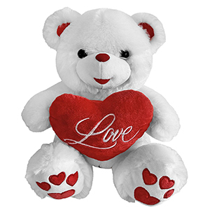 79-486 TEDDY WHITE WITH RED HEART MEDIUM χονδρική, Valentine Items χονδρική