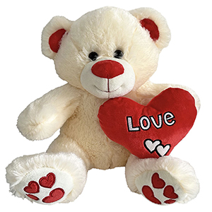 79-488 BLACK TEDDY WITH A RED HEART 30cm χονδρική, Valentine Items χονδρική