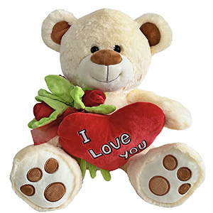 79-489 BLACK TEDDY BEAR WITH RED HEART AND BOW χονδρική, Valentine Items χονδρική