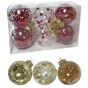 93-2523 BALLS WITH FILLING DECOR PACK=6PCS Φ6 χονδρική, Christmas Items χονδρική