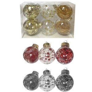 93-2524 BALLS WITH FILLING DECOR PACK=6PCS Φ8 χονδρική, Christmas Items χονδρική