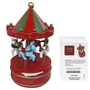 93-2674 CAROUSEL WOODEN CURDED RED χονδρική, Christmas Items χονδρική