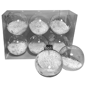 93-2751 BALLS WITH SNOW FILLING PACK=6PCS Φ8 χονδρική, Christmas Items χονδρική