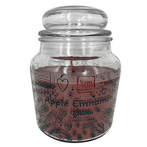 93-3317 APPLE-CINNAMON CANDLE IN A JAR WITH A LARGE LID χονδρική, Christmas Items χονδρική