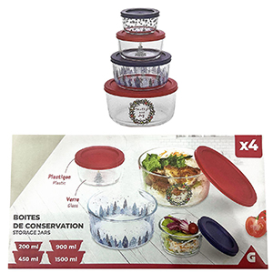 93-3371 XMAS FOOD CONTAINERS SET=4 PCS χονδρική, Christmas Items χονδρική