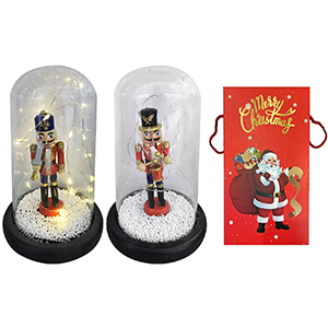 93-3379 WOODEN NUTCRACKER IN GLASS WITH LIGHT χονδρική, Christmas Items χονδρική