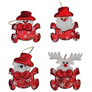 93-3390 XMAS PENDANT ORNAMENT WITH GLOSSY FABRIC χονδρική, Christmas Items χονδρική