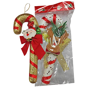 93-3426 STRIPED CANE WITH XMAS FIGURE χονδρική, Christmas Items χονδρική
