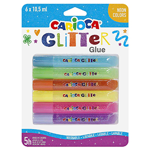 96-408 GLITTER FLUO GLUE SET=6 PCS CARIOCA χονδρική, School Items χονδρική