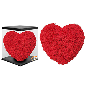 22-2963 HEART OF ARTIFICIAL ROSES IN A BOX χονδρική, Valentine Items χονδρική