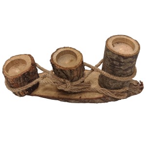 22-2964 3 PLACE WOODEN CANDLESTICK TRUNKS χονδρική, Gifts χονδρική