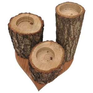 22-2965 CANDLE WOODEN HEART 3 POSITIONS TRUNKS χονδρική, Gifts χονδρική