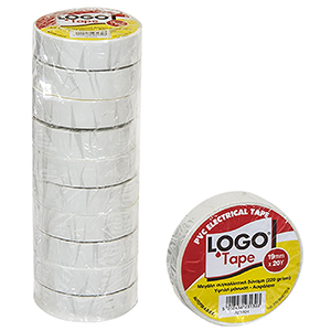 29-163 Μονωτική Ταινία Logo Λευκή 19mm x 18,3m χονδρική, Σχολικά χονδρική