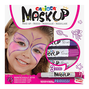 3-2168 FACE PAINTS 3 PCS CARIOCA MASKUP (PURPLE-PINK-WHITE) χονδρική, Carnival Items χονδρική