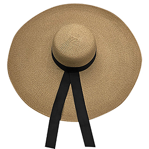 42-2381 WOMEN'S GIANT WIRE PAPER HAT WITH RIBBON χονδρική, Summer Items χονδρική