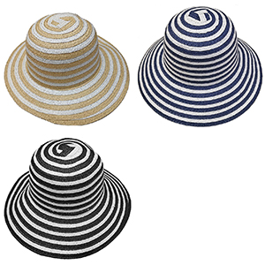 42-2549 WOMEN'S HAT STRIPED WIRE PAPER χονδρική, Summer Items χονδρική