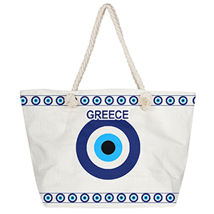 42-2917 LARGE BEACH BAG WITH LARGE & SMALL EYE χονδρική, Summer Items χονδρική
