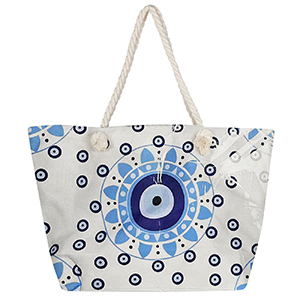 42-2918 LARGE BEACH BAG WITH A LARGE & MANY SMALL EYE χονδρική, Summer Items χονδρική