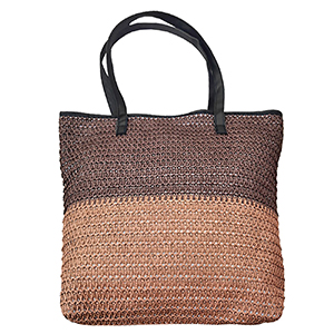 42-2927 TWO-TONE BROWN WIRE PAPER BEACH BAG χονδρική, Summer Items χονδρική