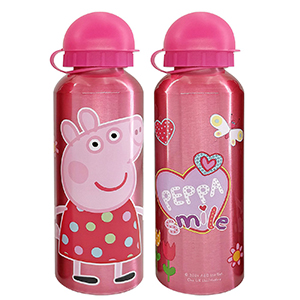 50-2846 ΠΑΓΟΥΡΙ ΜΕΤΑΛΛΙΚΟ PEPPA PIG 500ml 21x6,5cm   500ml χονδρική, Σχολικά χονδρική