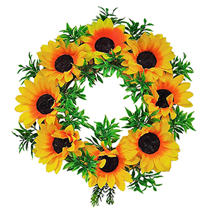 73-2053 WREATH WITH 8 SUNFLOWERS χονδρική, Easter Items χονδρική