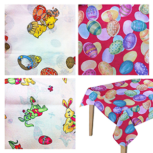 73-2086 EASTER TABLECLOTH 150x150cm χονδρική, Easter Items χονδρική