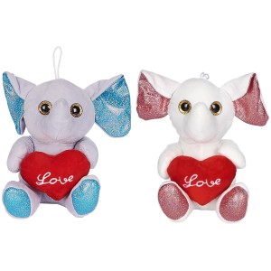 79-338 ELEPHANT PLUSH HEART LOVE 20cm χονδρική, Valentine Items χονδρική