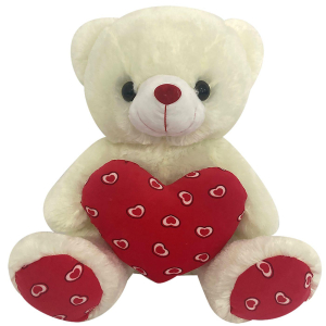 79-436 TEDDY WHITE WITH RED HEART χονδρική, Valentine Items χονδρική