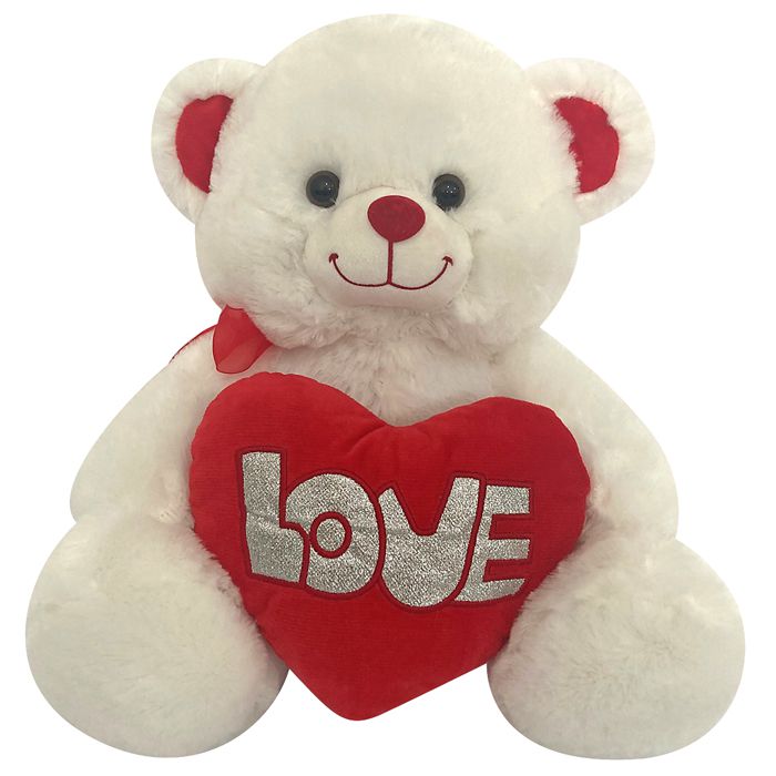 79-440 WHITE BEAR WITH KOKKINH LOVE HEART χονδρική, Valentine Items χονδρική