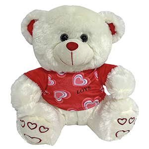 79-461 TEDDY WHITE WITH RED T-SHIRT χονδρική, Valentine Items χονδρική