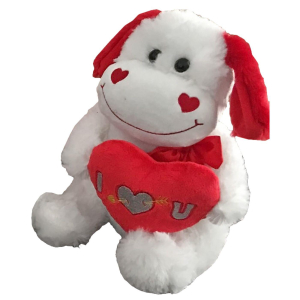 79-468 WHITE TEDDY WITH A RED HEART χονδρική, Valentine Items χονδρική