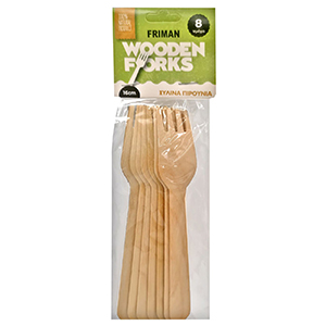 80-2056 DISPOSABLE WOODEN FORKS SET=8 PCS χονδρική, Houseware Items χονδρική