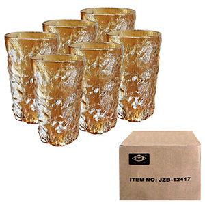 80-2110 LARGE CARVED COLORED GLASSES SET=6PCS χονδρική, Houseware Items χονδρική